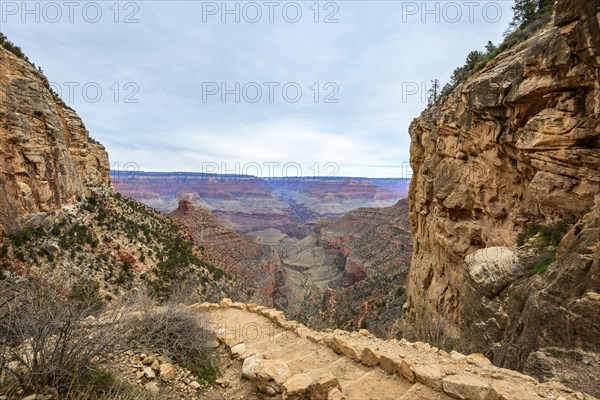 Hiking trail down into the Grand Canyon