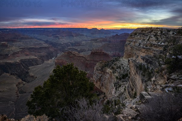 Gorge of the Grand Canyon at sunrise