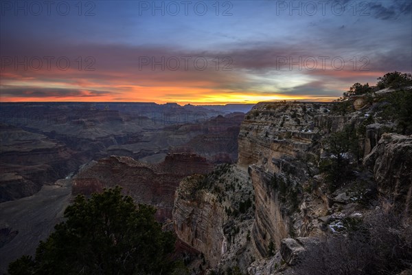 Gorge of the Grand Canyon at sunrise