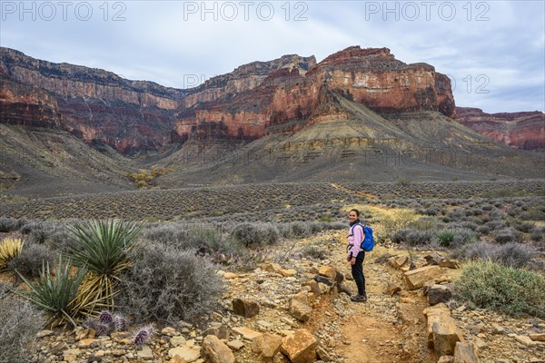 Young woman hiking