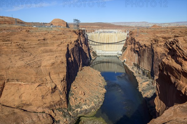 View of Glen Canyon Dam and Colorado River