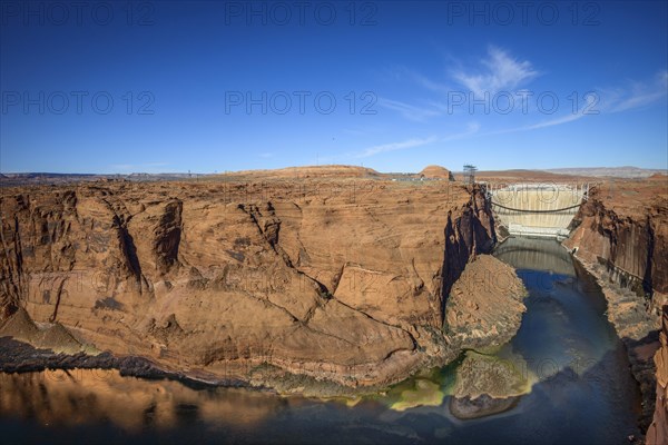 View of Glen Canyon Dam and Colorado River