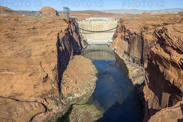 View of Glen Canyon Dam and Colorado River