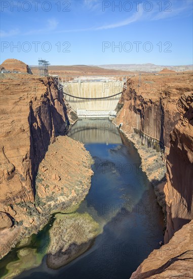 View of Glen Canyon Dam and Colorado River