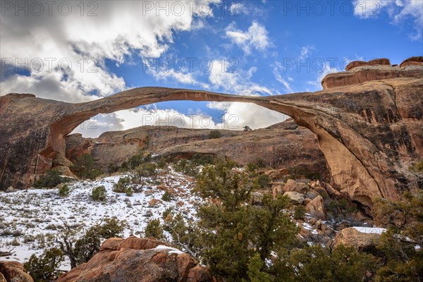 Landscape Arch with snow