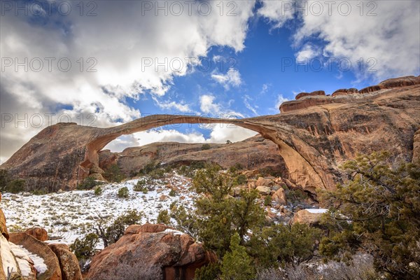 Landscape Arch with snow