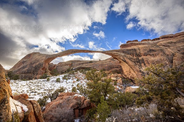 Landscape Arch with snow