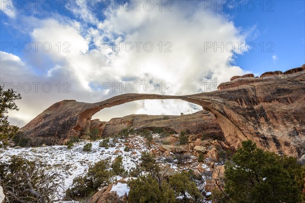 Landscape Arch with snow