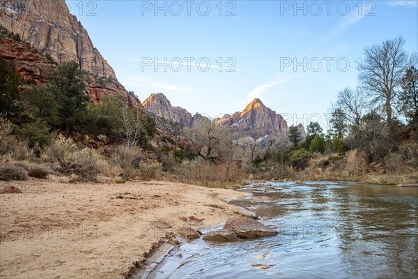 River Virgin River flows through Zion Canyon