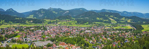 Panorama from the Schattenbergschanze to Oberstdorf
