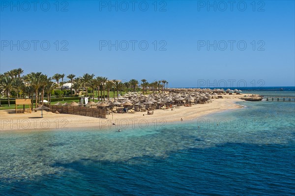 Beach with umbrellas