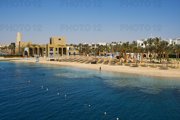 Beach with umbrellas