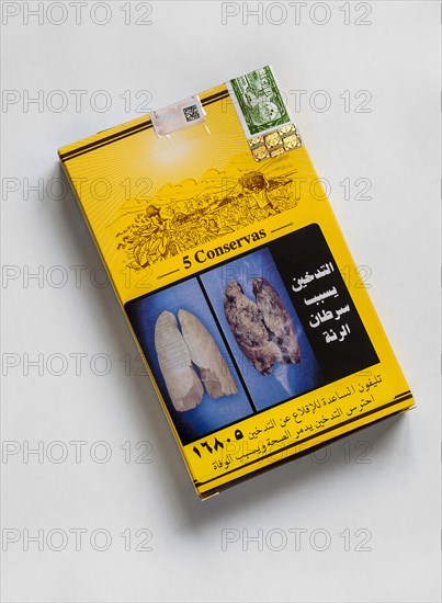 Cuban cigars in Egyptian cigar box with shocking images