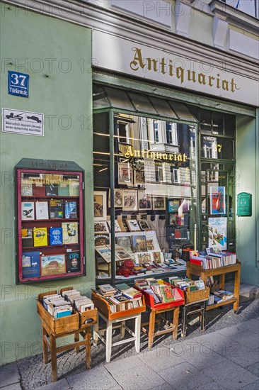 Books in front of Antiquariat