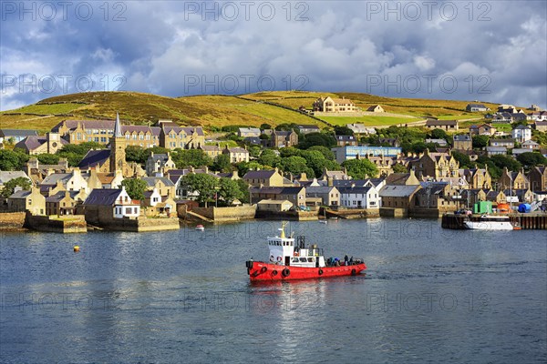 Boat off the seaport of Stromness