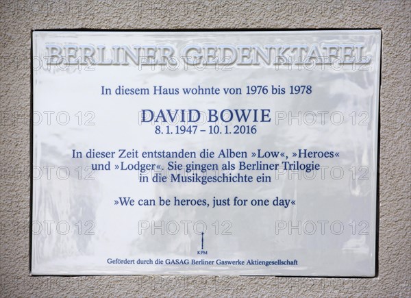 Berlin Memorial Plaque honoring David Bowie