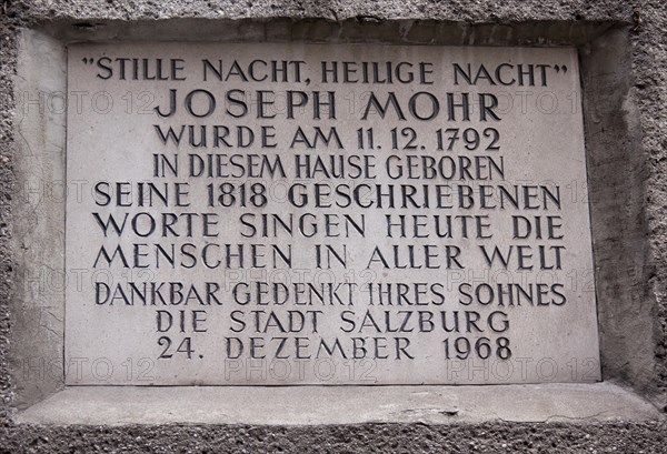Table at the birthplace of Joseph Mohr (Silent Night