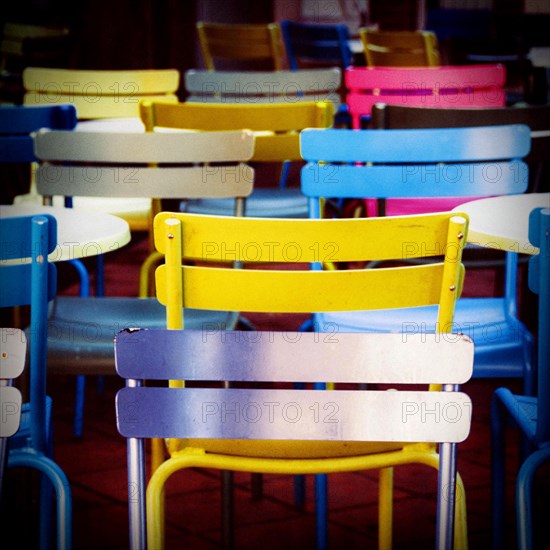 Multicolored coffee chairs