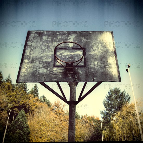 Damged basketball hoop