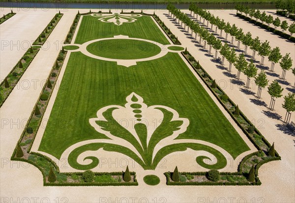 French gardens at Royal Chateau at Chambord