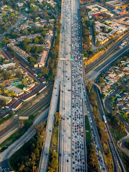Jam on freeway on Long Beach Boulevard