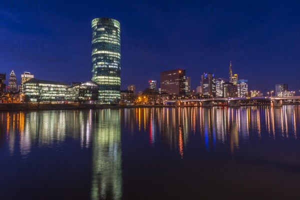 Skyline of Frankfurt with the Westhafen Tower