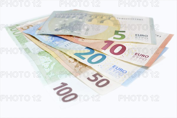 Various euro banknotes