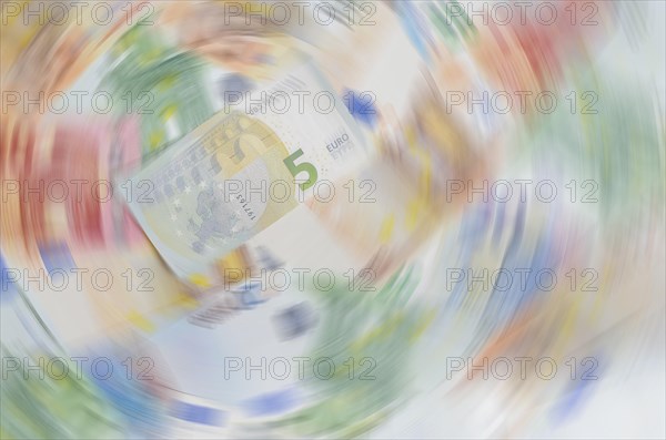 Various euro banknotes