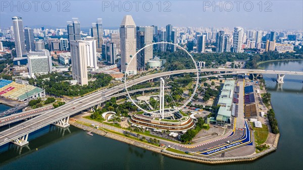 Skyline with Singapore Flyer