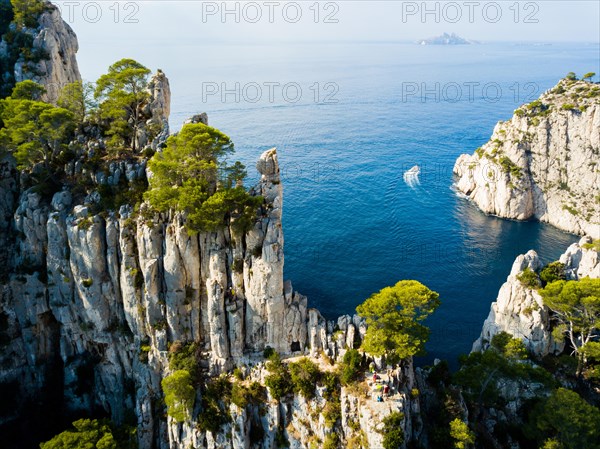 Limestone rocks at the seashore