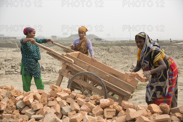 Workers in a brickyard