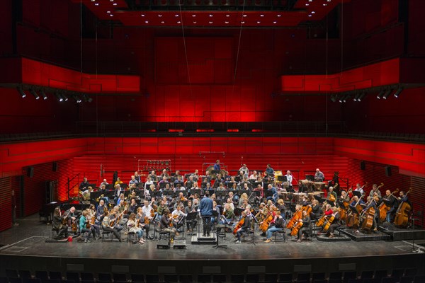 Icelandic Symphony Orchestra at orchestra rehearsal