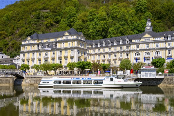 Passenger ship at mooring in front of Grand Hotel