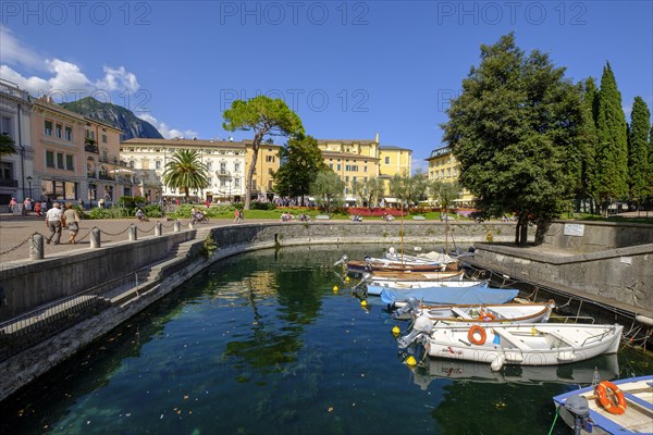 Riva del Garda with boat harbor