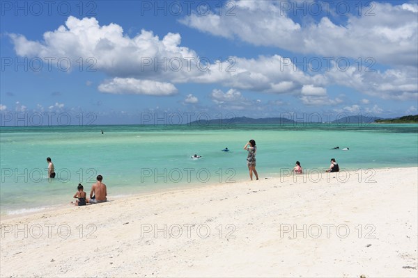 People at Kondoi beach in Taketomi Island