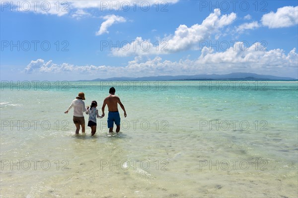 Family in water