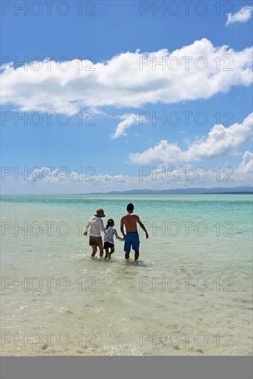 Family in water