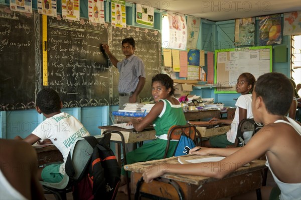 Pupils in classroom at Vuanicau Primary School