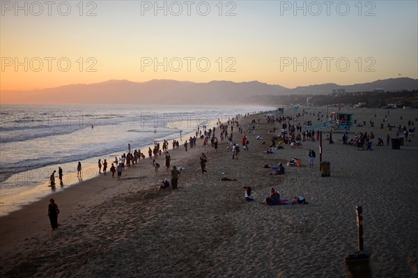 Santa Monica State Beach at sunset