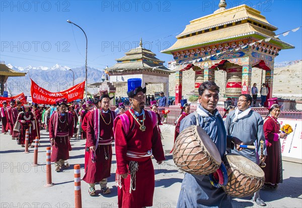 Ladakhi people with traditional costumes