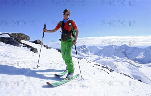 Woman ski touring