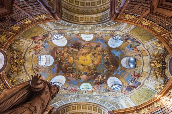 View of the ceiling of the Austrian National Library in Vienna