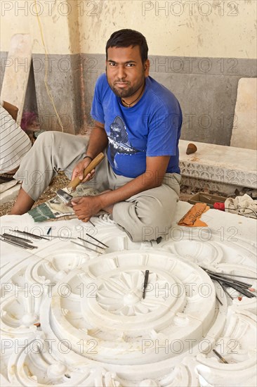 Stonemason working