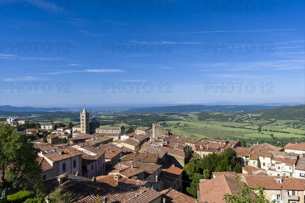 View over houses towards valley