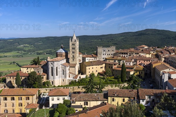 View over houses towards valley