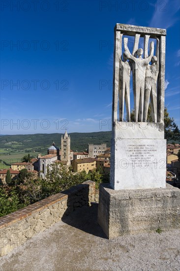 Monument against fascism and Nazism on hill above town
