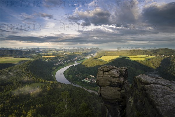 Elbsandsteingebirge and the river Elbe