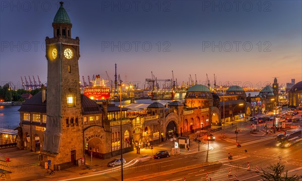 Clock tower and gauge tower at dusk