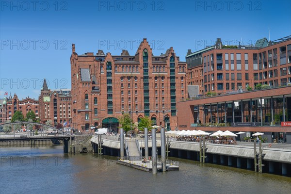 Historic brick buildings at Magdeburger Hafen harbour