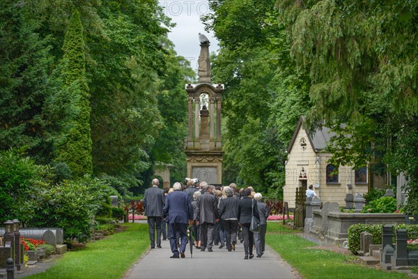 Funeral procession at funeral at Melaten Cemetery